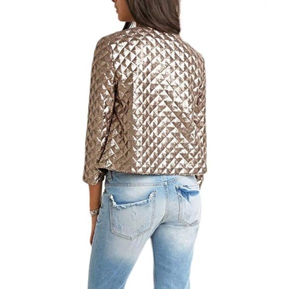 Gold Sequin Blazer - Picture 2 of 4